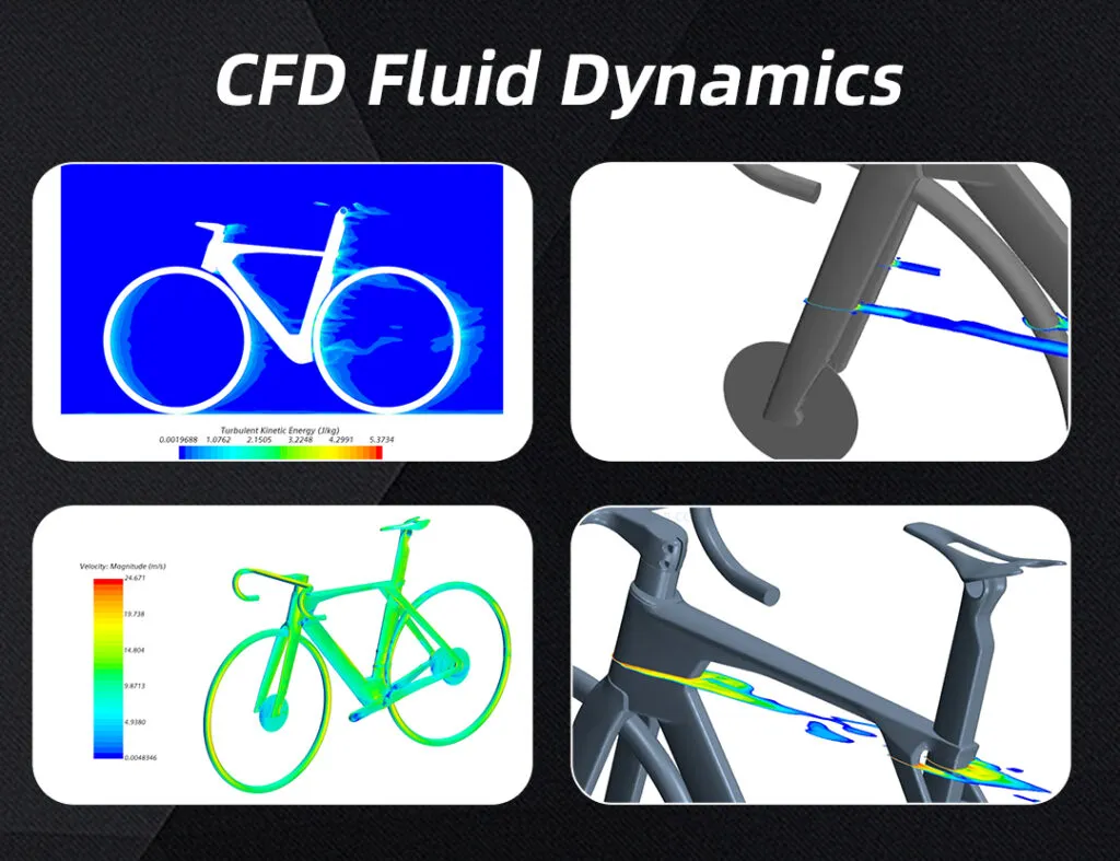 CFD-getest racefietsframe