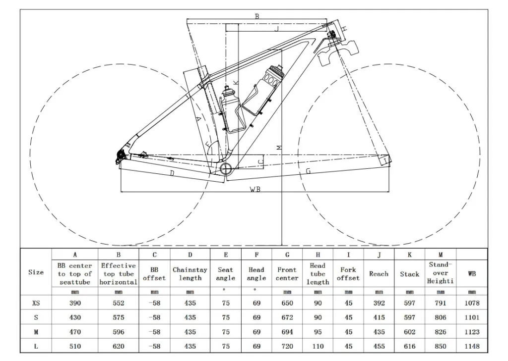 29er boost mtb framemaat
