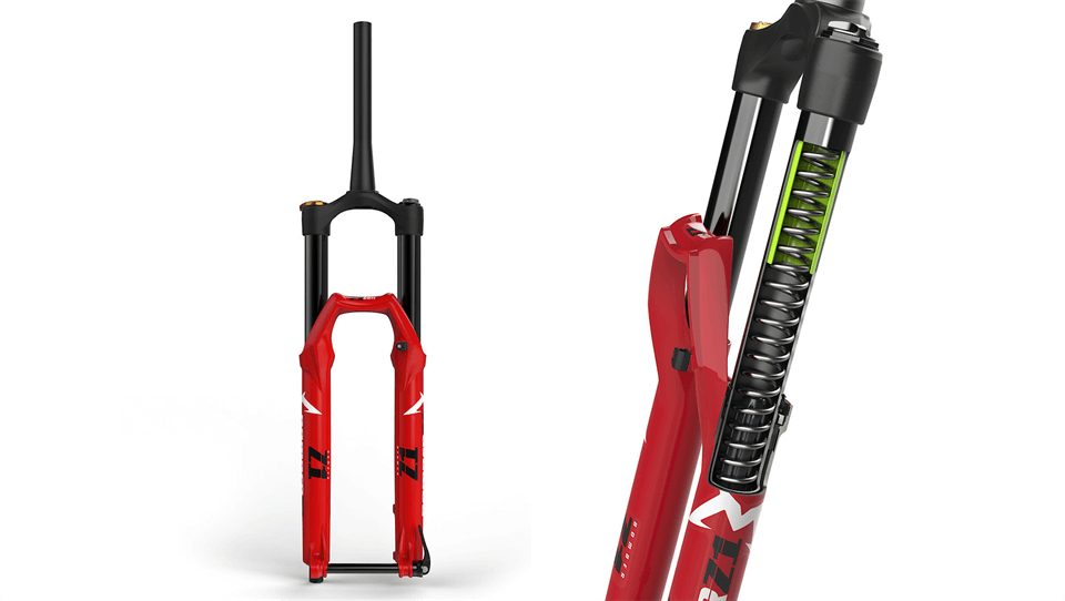 Coil suspension mountain bike fork