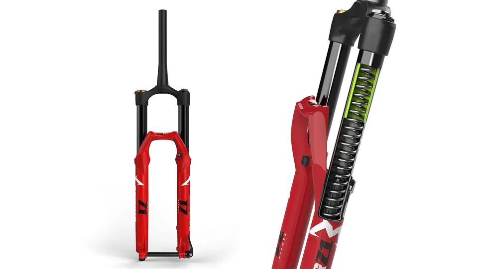 线圈避震山地自行车前叉