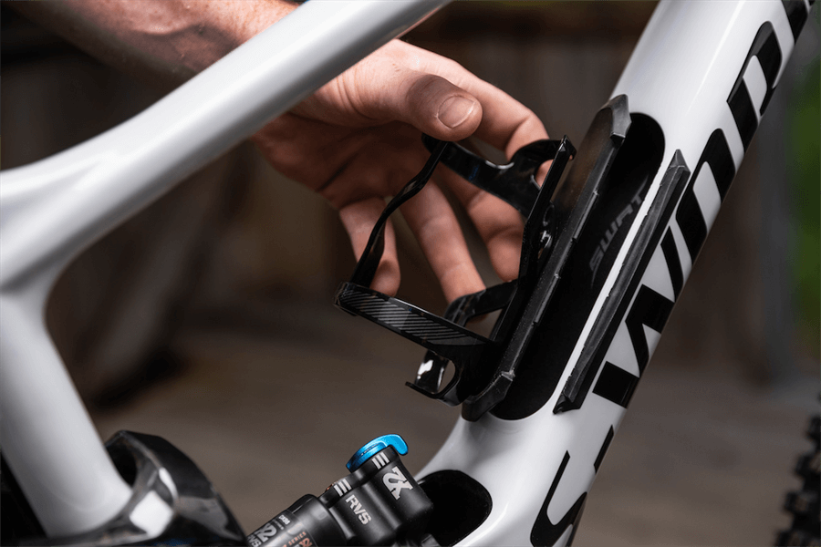 owntube-förvaring på mountainbike-ramar