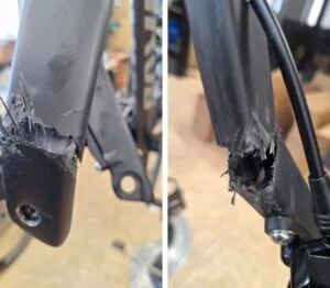 broken road bicycle frame