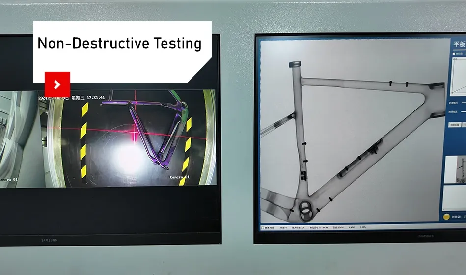Niet-destructief onderzoek van een carbon fietsframe