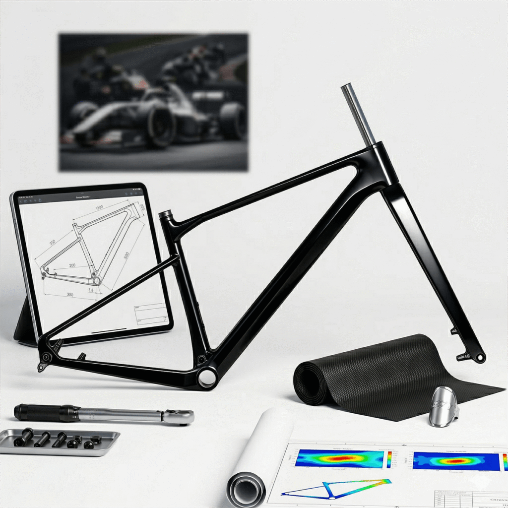 custom OEM carbon bike frame for bicycle brands with private mold and branding support