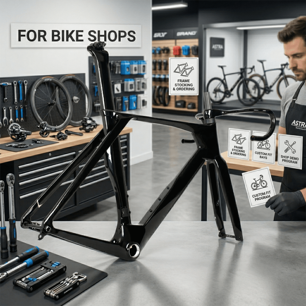 OEM carbon bike frame for bike shops with low MOQ and customization options